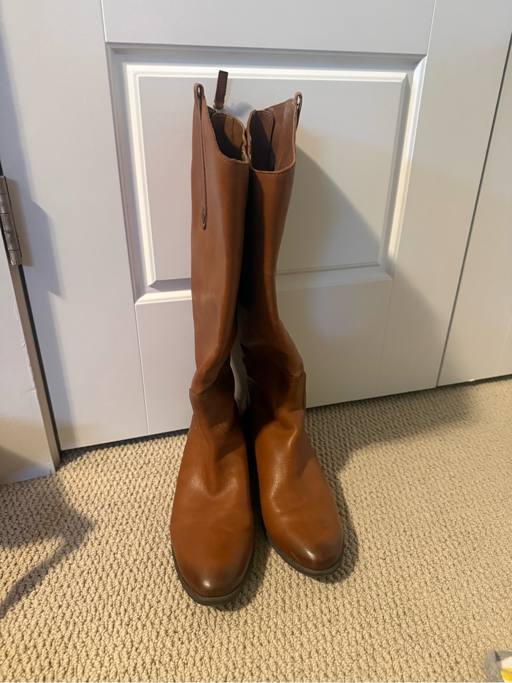 Sam Edelman Tall Leather Riding Boots in Cognac Brown - WIDE CALF